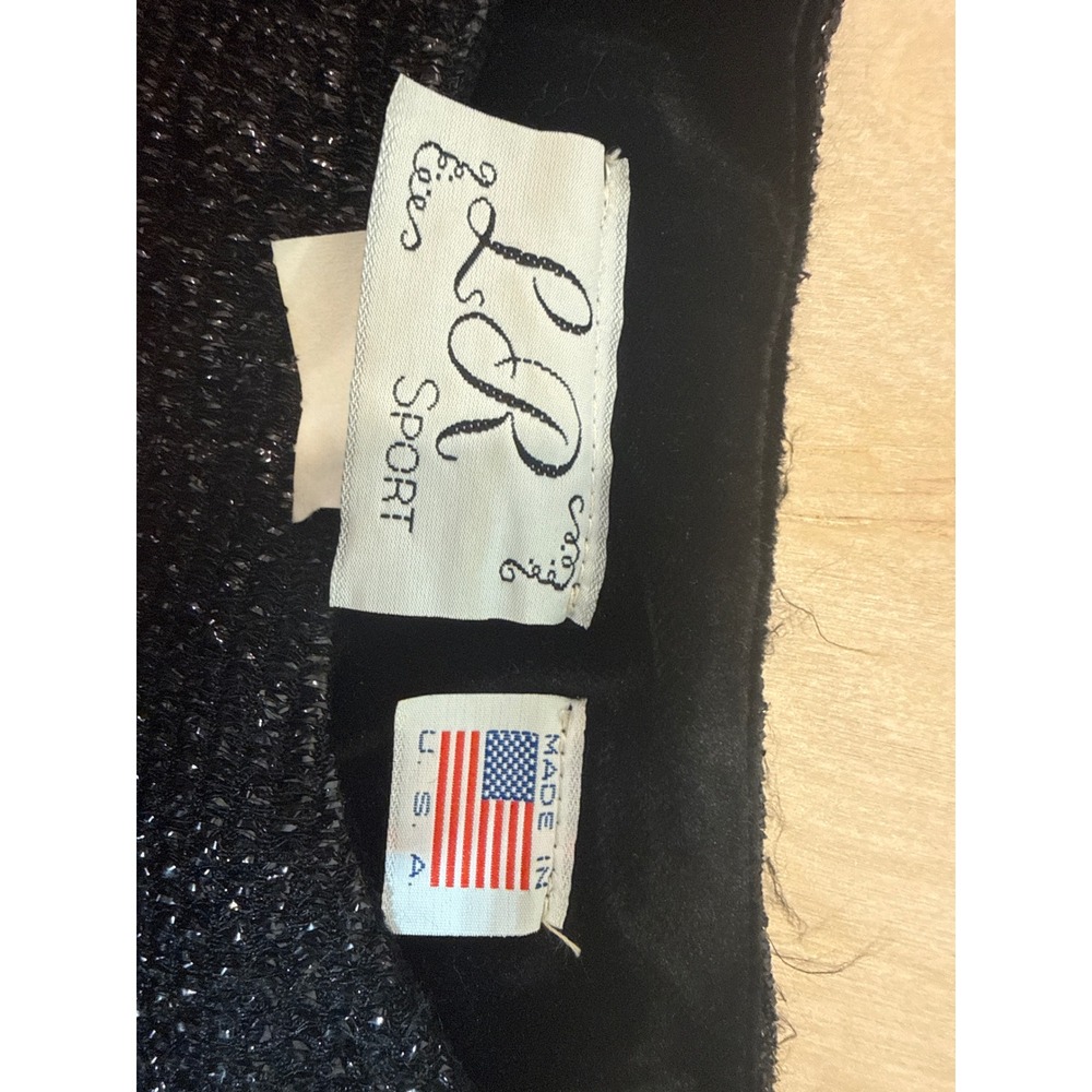 Vintage LR Sport Black Velvet Metallic Asymmetrical Top Made in USA Size 8 - Picture 3 of 7